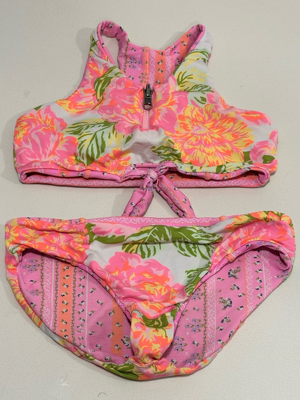 Maaji Girls Reversible Floral Bikini Swimsuit Size 10/12 EUC